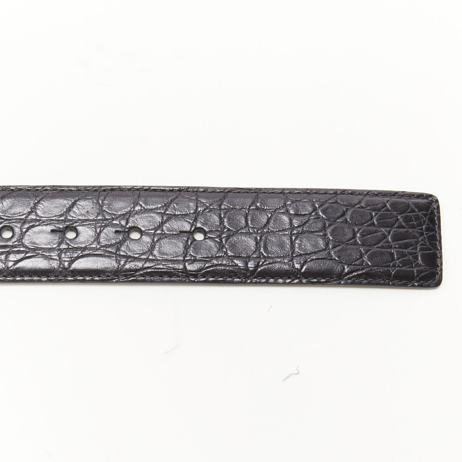 Versace new VERSACE $1200 La Medusa gold buckle black scaled leather belt 110cm 42-46" Size 42 - 7 Thumbnail