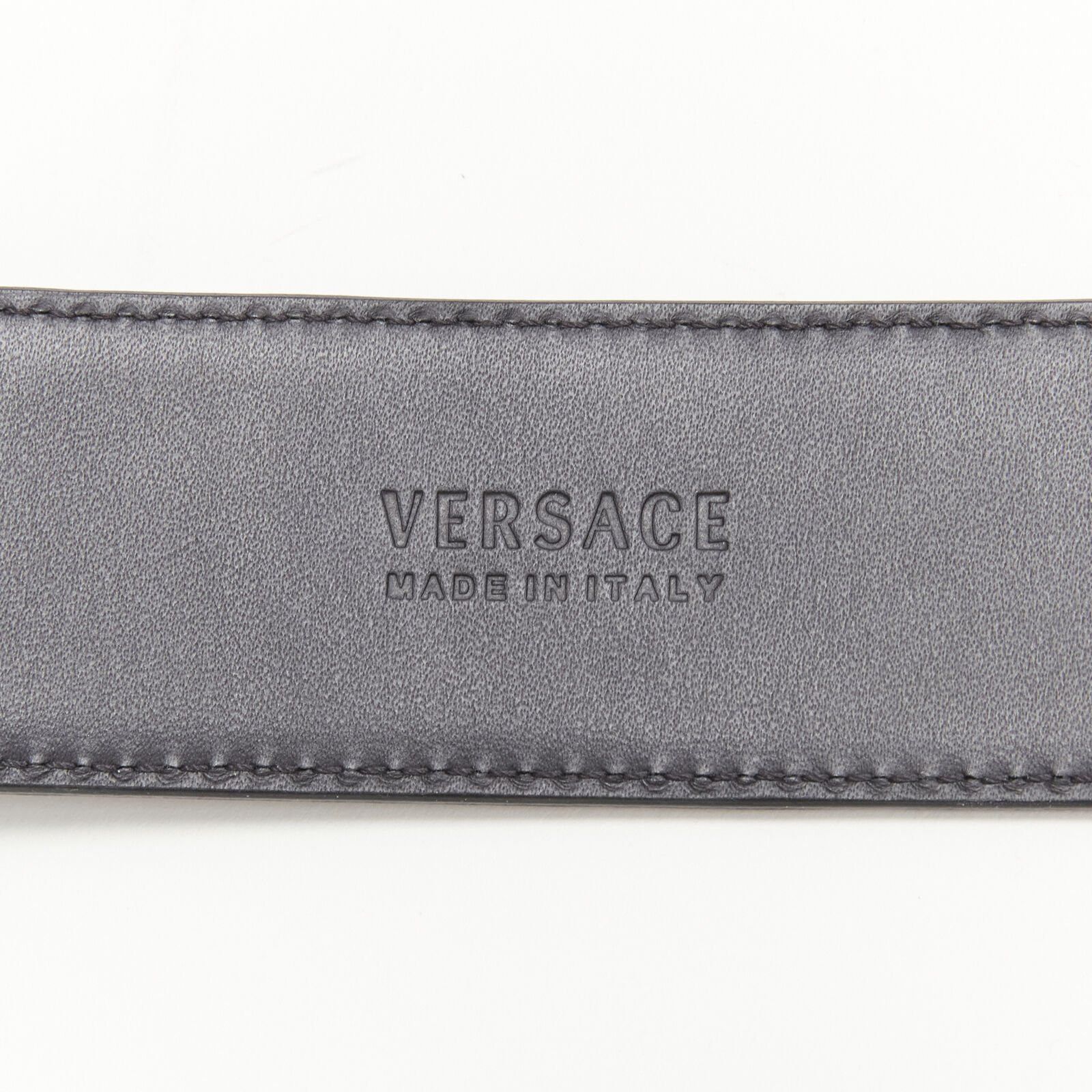 Versace VERSACE $1200 La Medusa gold buckle black scaled leather belt 115cm 44-48" Size 44 - 8 Thumbnail