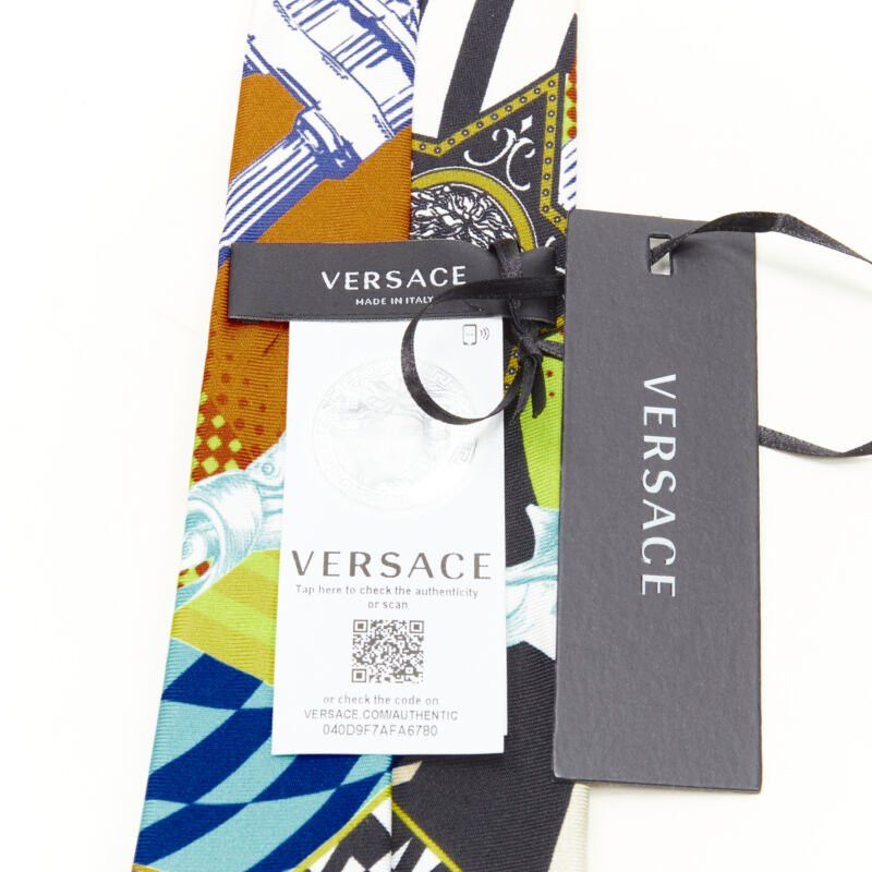 Versace VERSACE Pop Temple Vintage Tribute print silk tie ICR7001 A236195 A7000 Size ONE SIZE - 4 Thumbnail