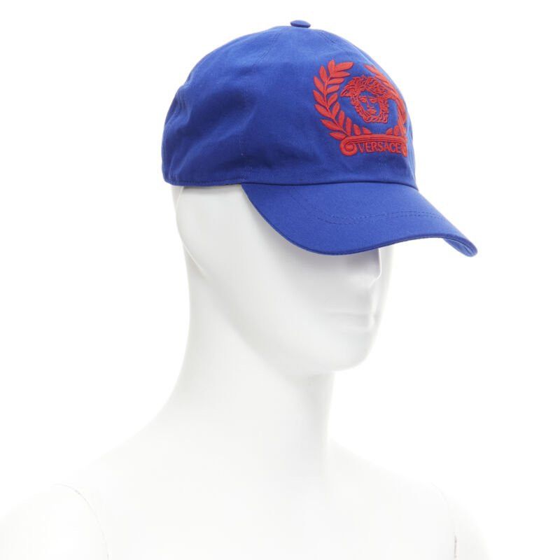 Versace new VERSACE blue red vintage Medusa logo embroidery baseball hat 58cm M 7 1/4 Size ONE SIZE - 3 Thumbnail