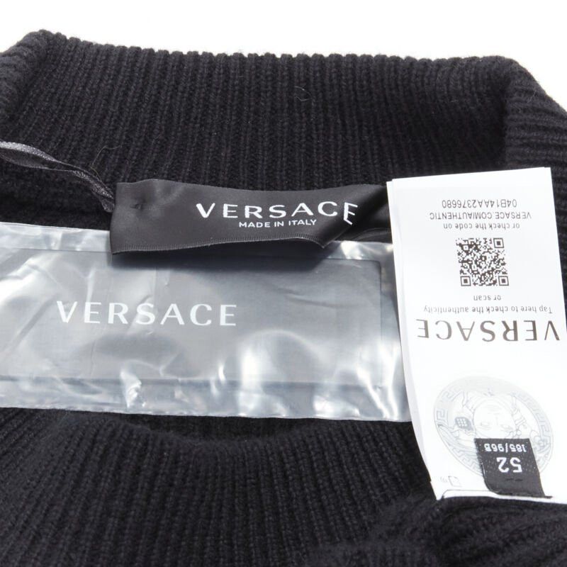 Versace VERSACE 100% wool black diamond cut out Medusa stud sweater EU52 XL Size US XL / EU 56 / 4 - 9 Thumbnail