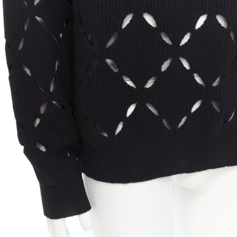 Versace VERSACE 100% wool black diamond cut out Medusa stud sweater EU52 XL Size US XL / EU 56 / 4 - 8 Thumbnail