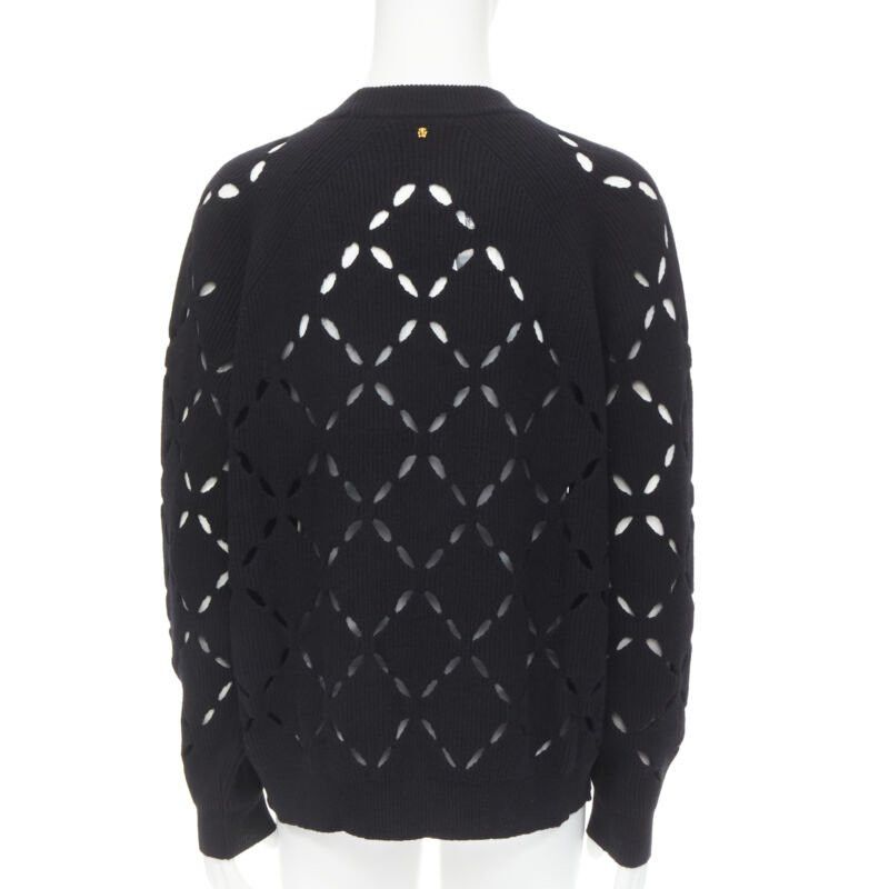 Versace VERSACE 100% wool black diamond cut out Medusa stud sweater EU52 XL Size US XL / EU 56 / 4 - 5 Thumbnail