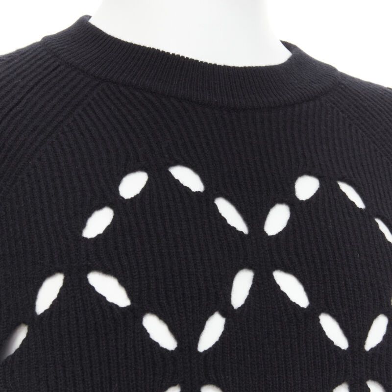 Versace VERSACE 100% wool black diamond cut out Medusa stud sweater EU52 XL Size US XL / EU 56 / 4 - 7 Thumbnail