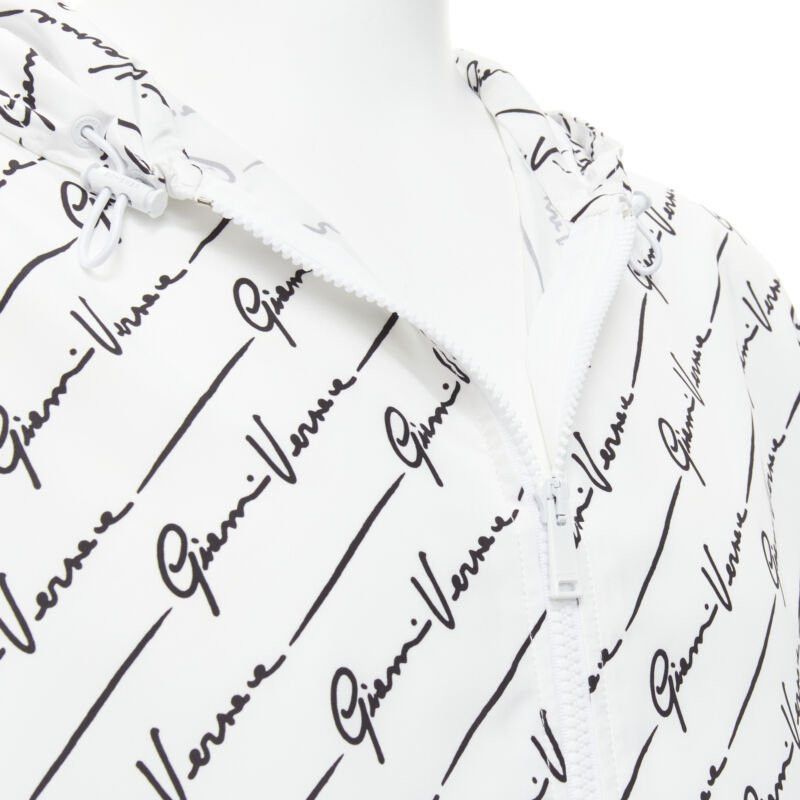 Versace new VERSACE Gianni Signature white black nylon hooded windbreaker jacket IT46 S Size US S / EU 44-46 / 1 - 7 Thumbnail