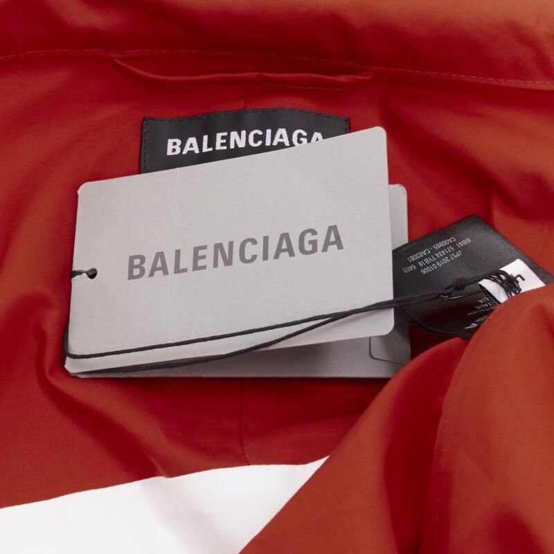 Balenciaga BALENCIAGA Y2K red white colorblocked logo poplin track jacket IT48 M Size US M / EU 48-50 / 2 - 8 Thumbnail