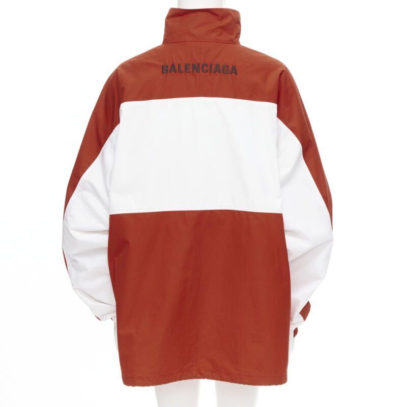 Balenciaga BALENCIAGA Y2K red white colorblocked logo poplin track jacket IT48 M Size US M / EU 48-50 / 2 - 5 Thumbnail