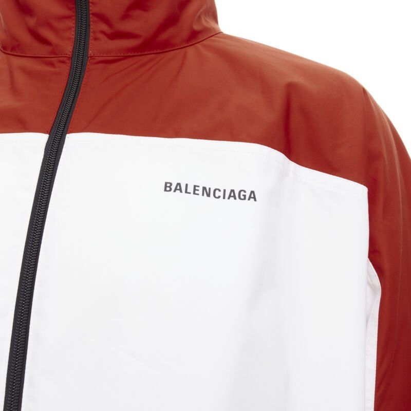 Balenciaga BALENCIAGA Y2K red white colorblocked logo poplin track jacket IT48 M Size US M / EU 48-50 / 2 - 7 Thumbnail