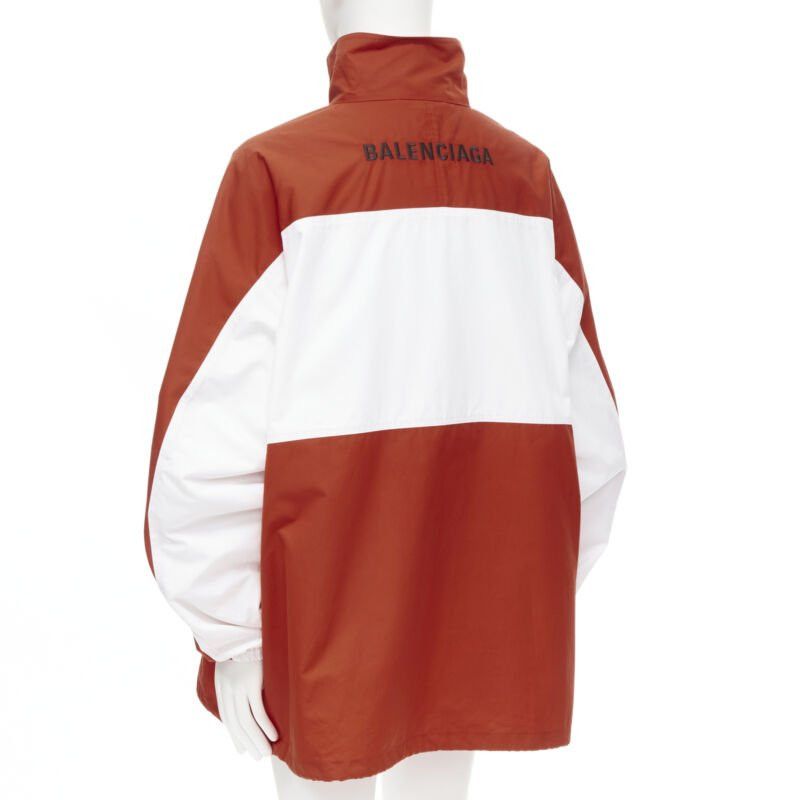 Balenciaga BALENCIAGA Y2K red white colorblocked logo poplin track jacket IT48 M Size US M / EU 48-50 / 2 - 6 Thumbnail