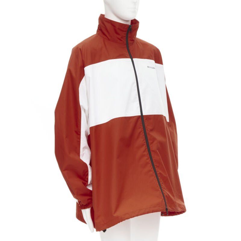 Balenciaga BALENCIAGA Y2K red white colorblocked logo poplin track jacket IT48 M Size US M / EU 48-50 / 2 - 3 Thumbnail