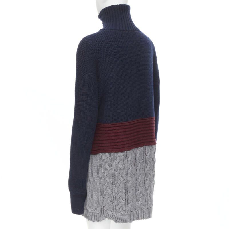Balenciaga BALENCIAGA 2019 Runway 3 layered cable knit distressed oversized sweater XS Size US XS / EU 42 / 0 - 6 Thumbnail