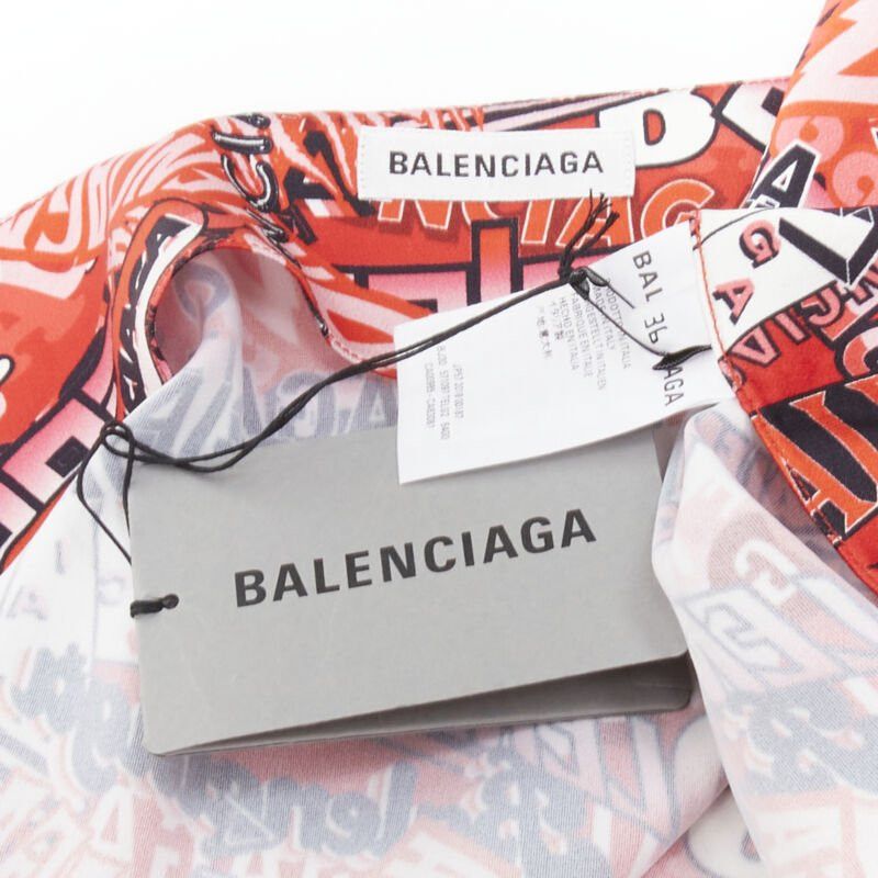 Balenciaga new BALENCIAGA Demna 2019 Runway red logo print wrap tie maxi skirt FR36 S Size 26" / US 2 / IT 38 - 9 Thumbnail