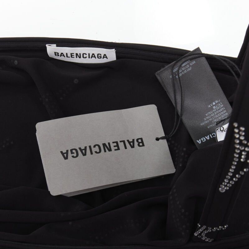 Balenciaga new BALENCIAGA Demna 2019 Runway Eiffel Tower crystal boned bust dress FR36 S Size XS / US 0-2 / IT 36-38 - 9 Thumbnail