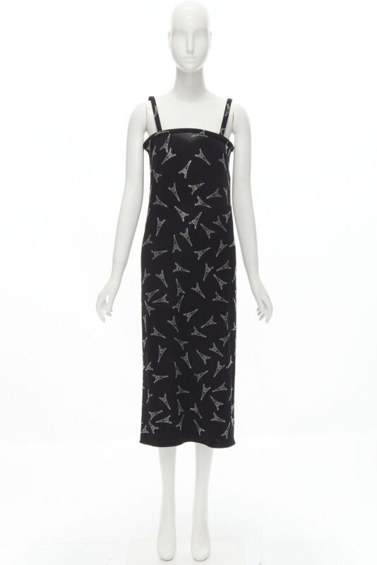 Balenciaga new BALENCIAGA Demna 2019 Runway Eiffel Tower crystal boned bust dress FR36 S Size XS / US 0-2 / IT 36-38 - 10 Thumbnail