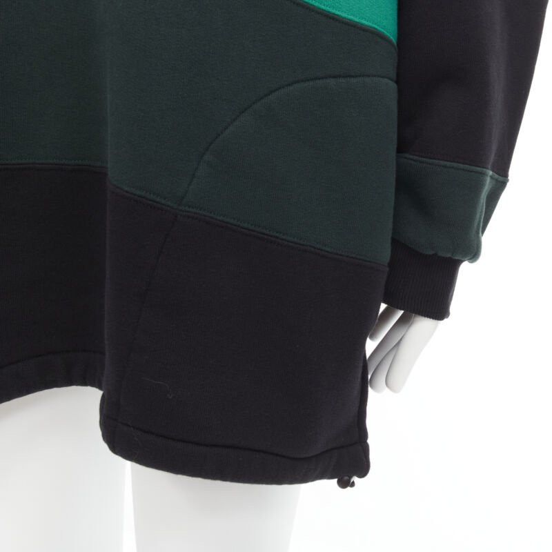 Balenciaga new BALENCIAGA Demna green black striped patchwork checked hoodie sweater M Size US M / EU 48-50 / 2 - 9 Thumbnail