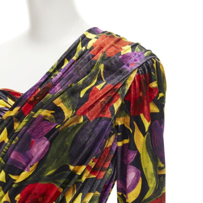 Balenciaga BALENCIAGA 2019 Runway Demna floral velvet wrap draped mini dress FR36 S Size S / US 4 / IT 40 - 7 Thumbnail