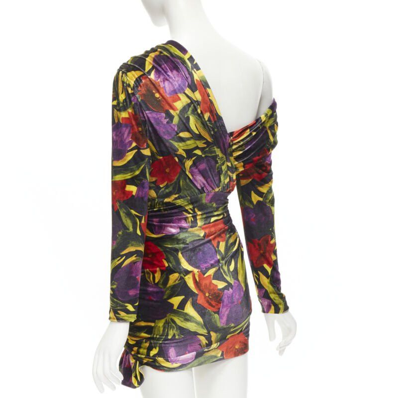 Balenciaga BALENCIAGA 2019 Runway Demna floral velvet wrap draped mini dress FR36 S Size S / US 4 / IT 40 - 6 Thumbnail