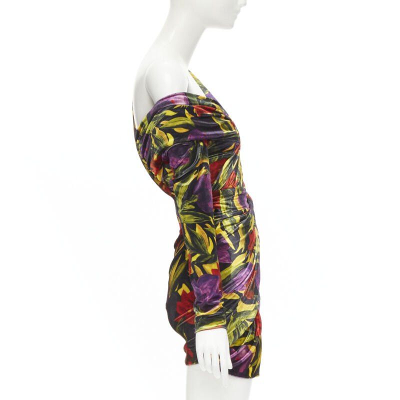 Balenciaga BALENCIAGA 2019 Runway Demna floral velvet wrap draped mini dress FR36 S Size S / US 4 / IT 40 - 4 Thumbnail