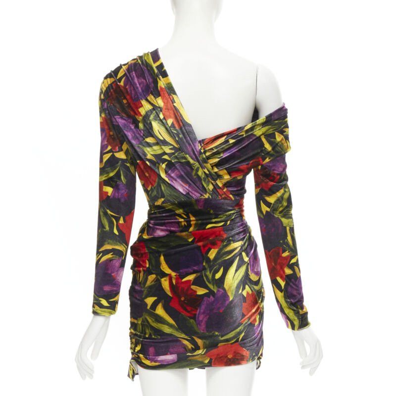 Balenciaga BALENCIAGA 2019 Runway Demna floral velvet wrap draped mini dress FR36 S Size S / US 4 / IT 40 - 5 Thumbnail