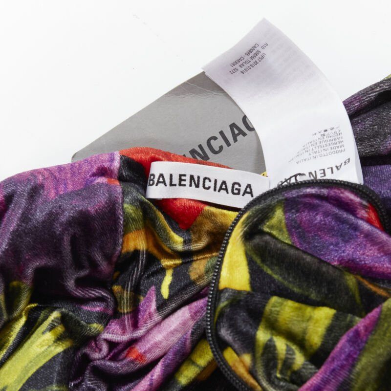 Balenciaga BALENCIAGA 2019 Runway Demna floral velvet wrap draped mini dress FR36 S Size S / US 4 / IT 40 - 9 Thumbnail