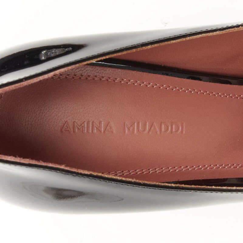 Amina Muaddi new AMINA MUADDI Begum black patent crystal buckle point toe pump EU37 Size US 7 / IT 37 - 9 Thumbnail