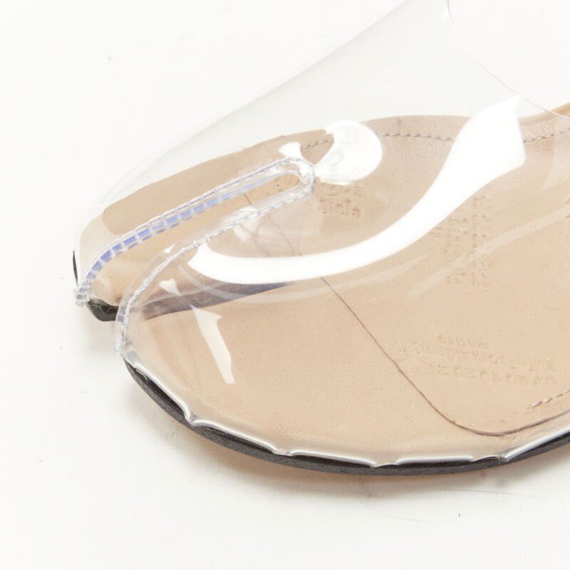 Maison Margiela new MAISON MARGIELA Tabi PVC transparent clear ankle strap cone heel pump EU36 Size US 6 / IT 36 - 7 Thumbnail