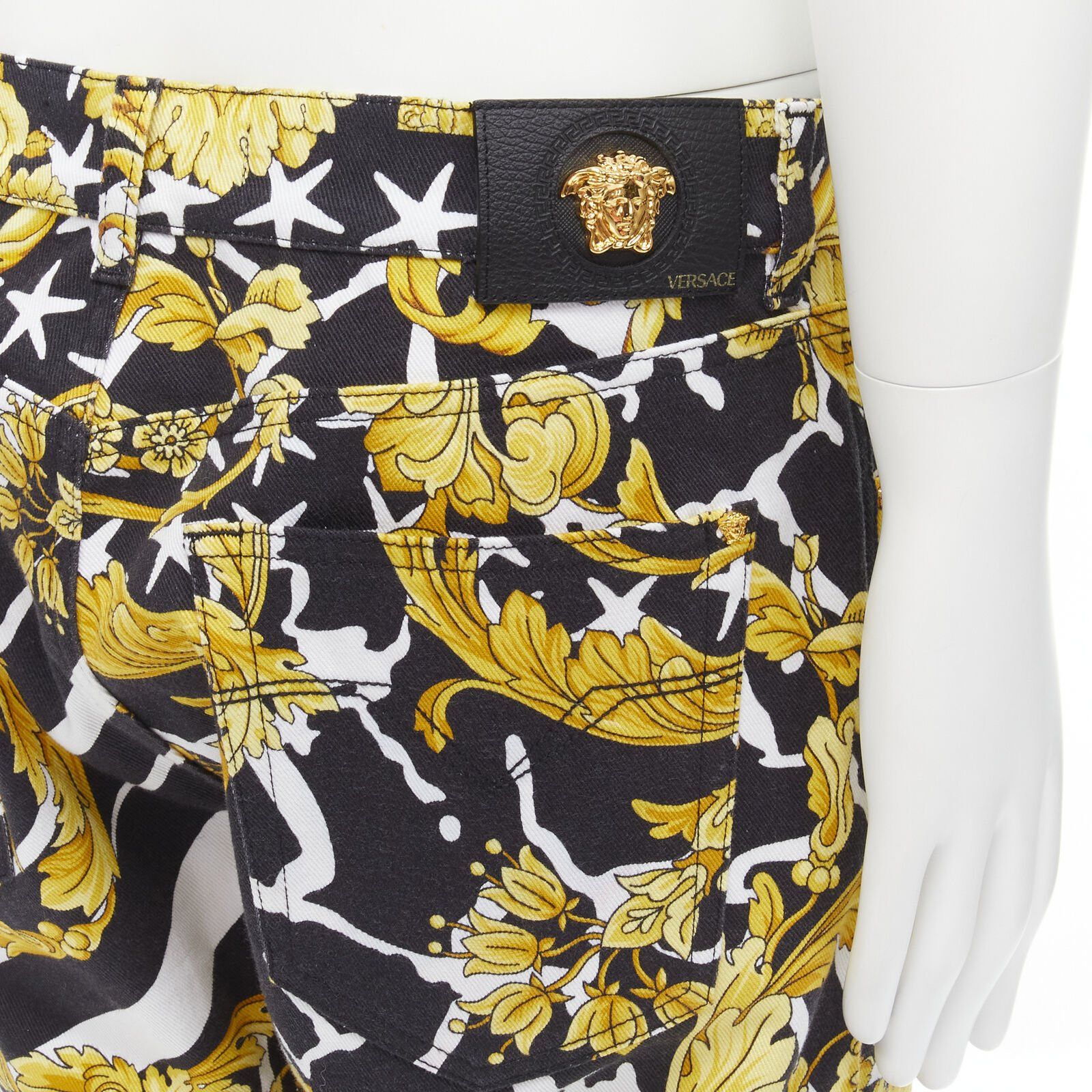 Versace new VERSACE 2019 Runway Savage Barocco gold Medusa stud jeans IT32 Size US 30 / EU 46 - 7 Thumbnail