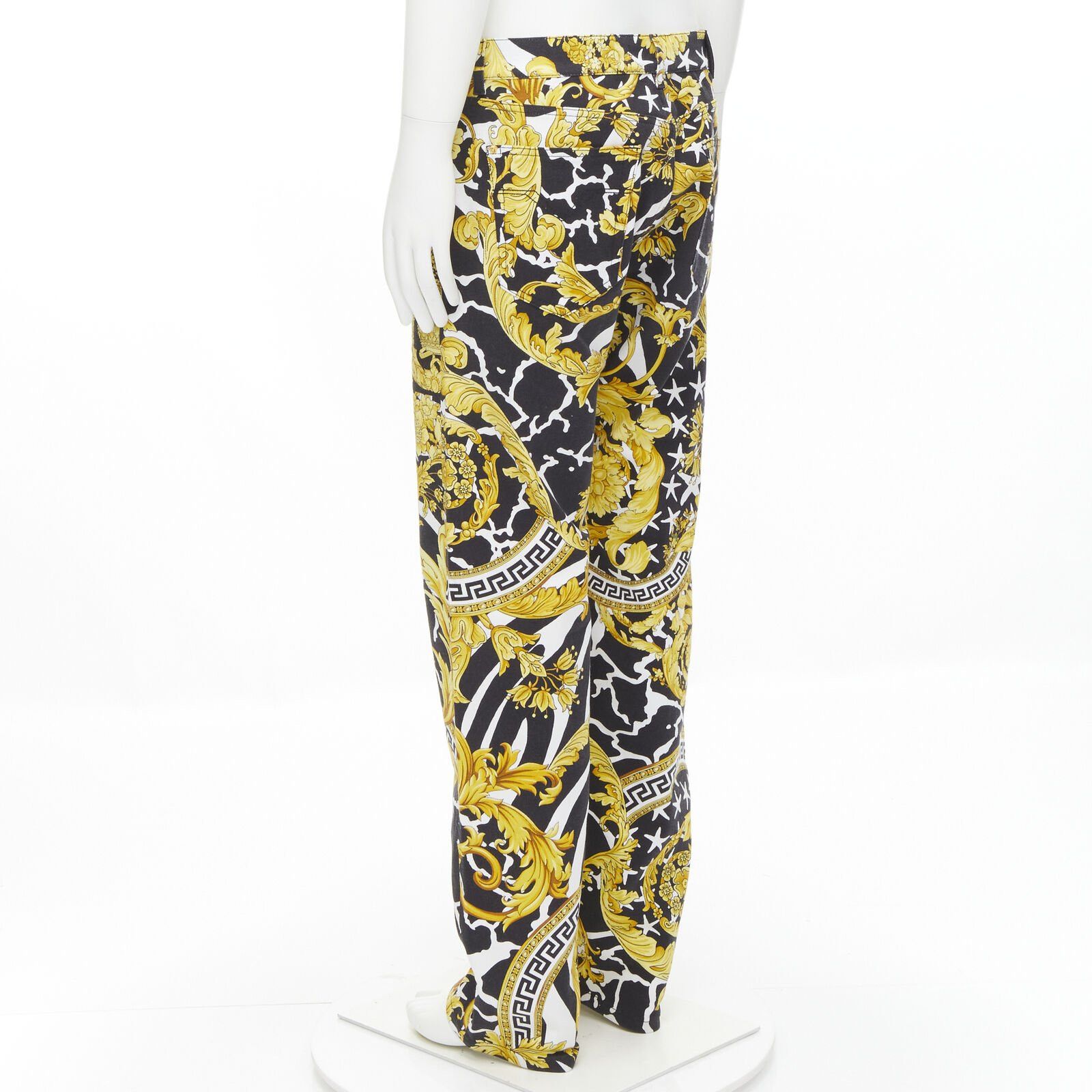 Versace new VERSACE 2019 Runway Savage Barocco gold Medusa stud jeans IT32 Size US 30 / EU 46 - 6 Thumbnail