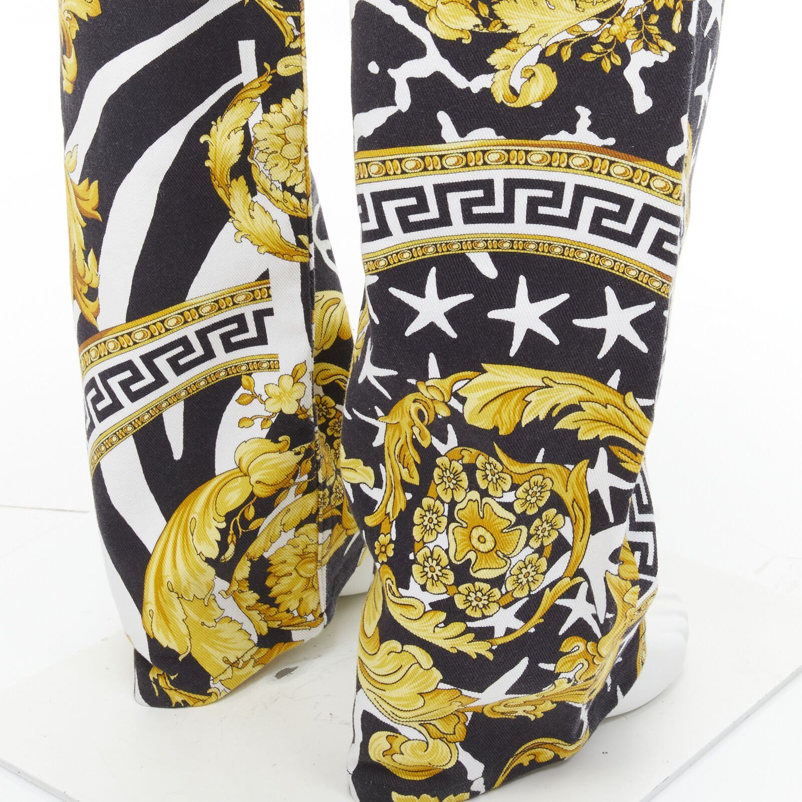 Versace new VERSACE 2019 Runway Savage Barocco gold Medusa stud jeans IT32 Size US 30 / EU 46 - 8 Thumbnail