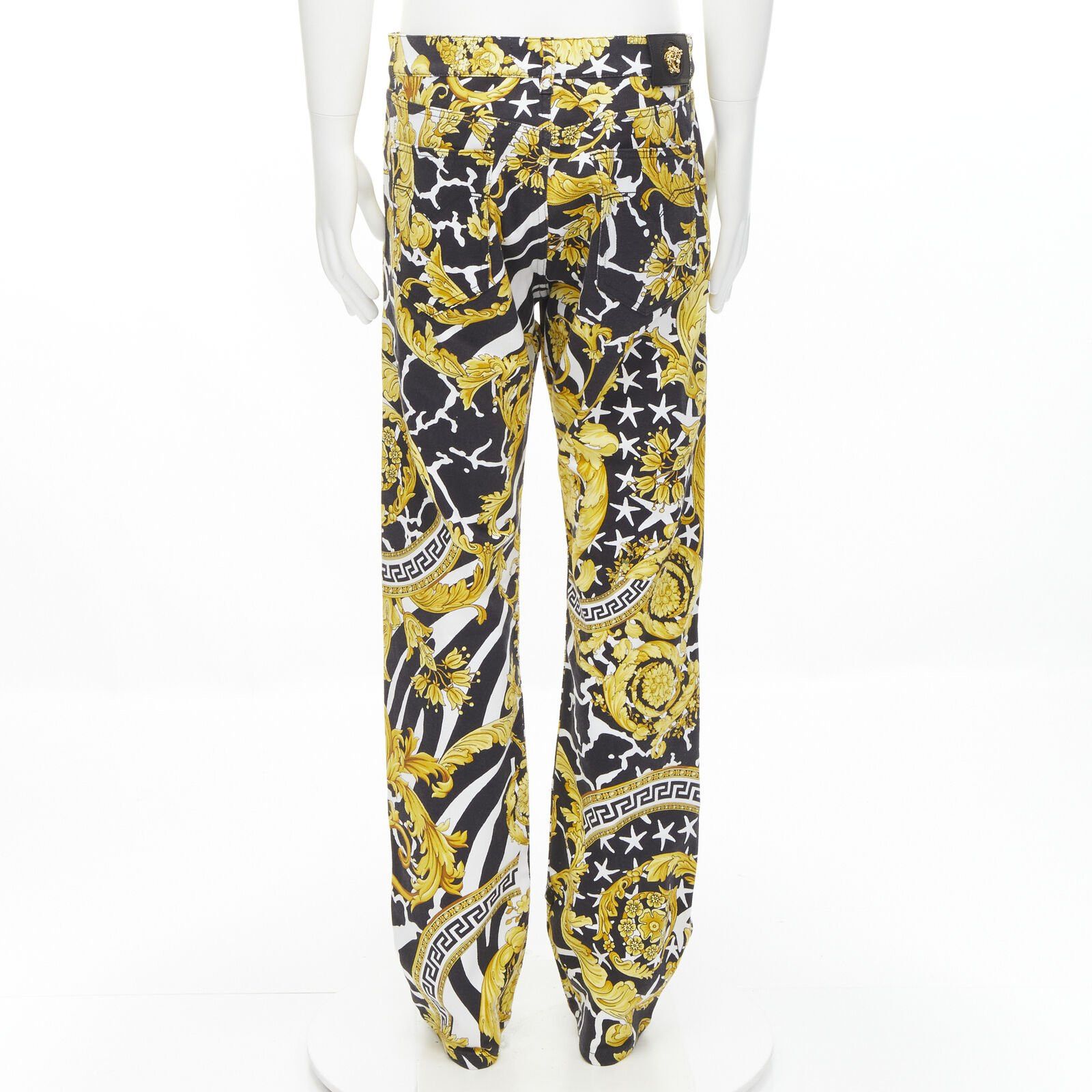 Versace new VERSACE 2019 Runway Savage Barocco gold Medusa stud jeans IT32 Size US 30 / EU 46 - 5 Thumbnail