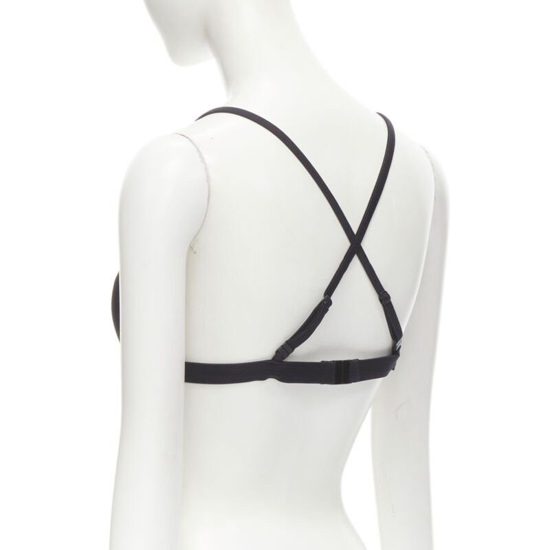 Versace new VERSACE Beachwear black padded gold Medusa button triangle bikini top Sz.4 M Size ONE SIZE - 6 Thumbnail