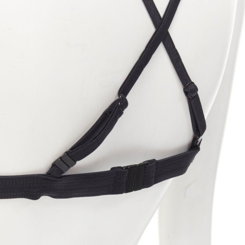 Versace new VERSACE Beachwear black padded gold Medusa button triangle bikini top Sz.4 M Size ONE SIZE - 7 Thumbnail