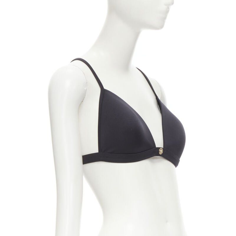 Versace new VERSACE Beachwear black padded gold Medusa button triangle bikini top Sz.4 M Size ONE SIZE - 3 Thumbnail