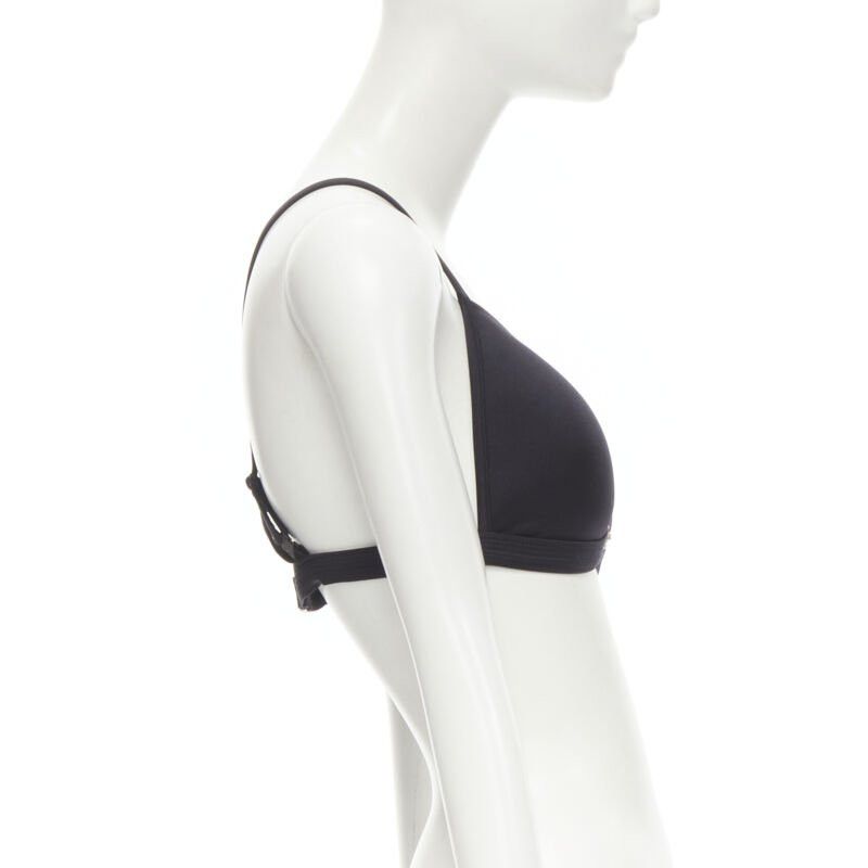 Versace new VERSACE Beachwear black padded gold Medusa button triangle bikini top Sz.4 M Size ONE SIZE - 4 Thumbnail