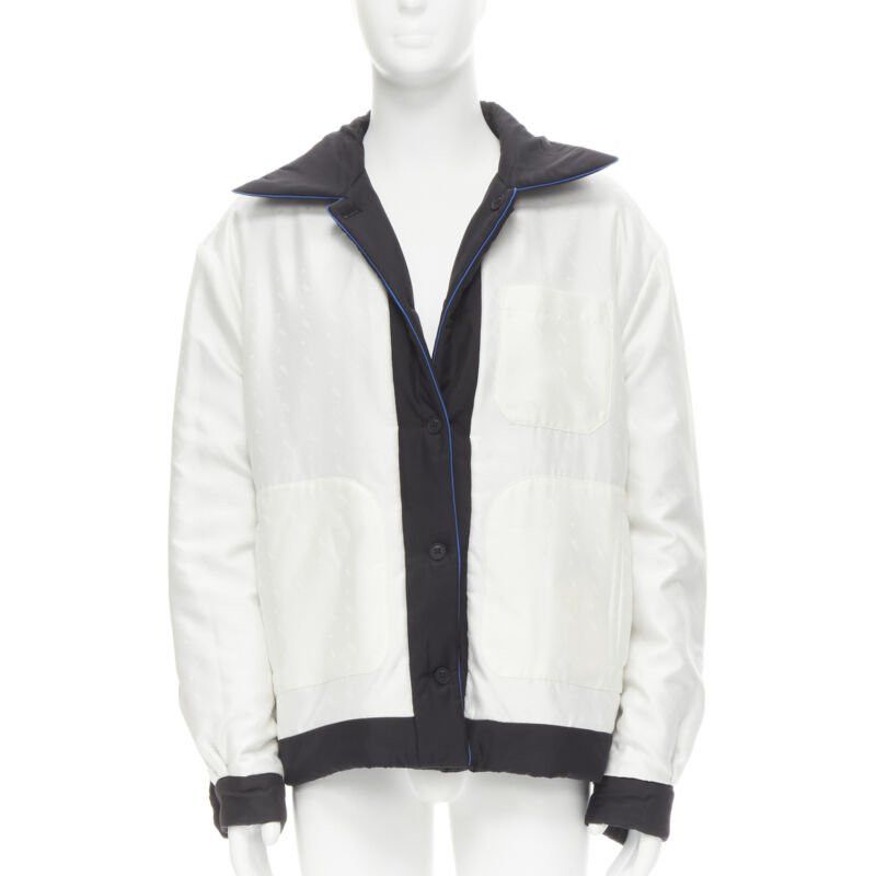 Fendi new FENDI 2021 Reversible 100% silk black white logo padded jacket IT48 M Size US M / EU 48-50 / 2 - 2 Thumbnail