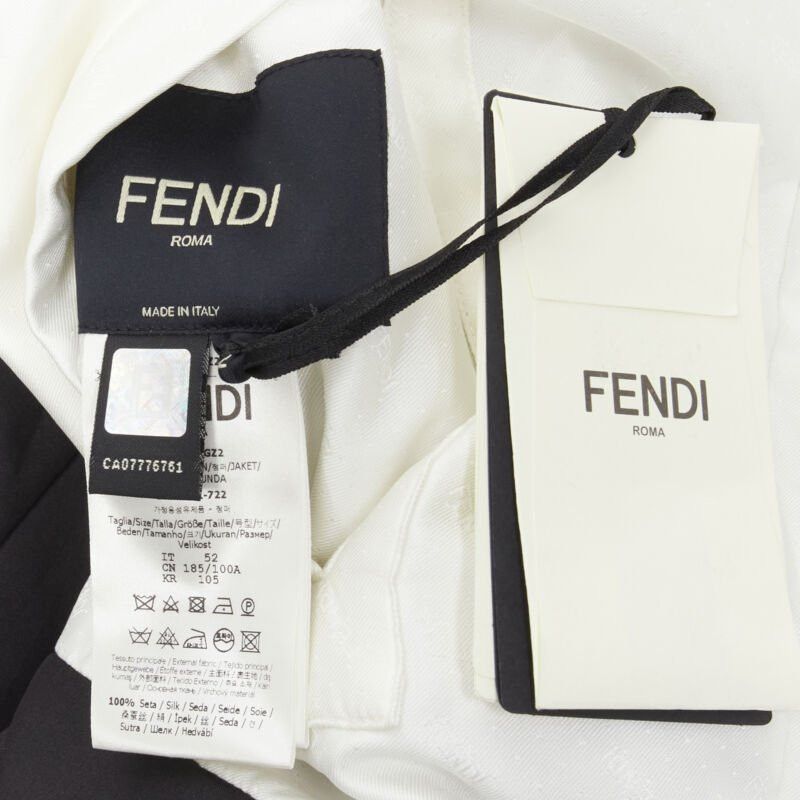 Fendi new FENDI 2021 Reversible 100% silk black white logo padded jacket IT52 XL Size US XL / EU 56 / 4 - 11 Thumbnail