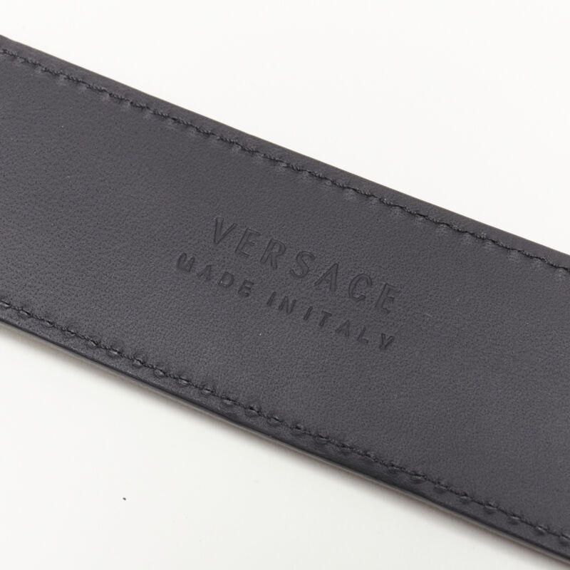 Versace new VERSACE Medusa Medallion Coin silver buckle black leather belt 115cm 44-48" Size ONE SIZE - 9 Thumbnail