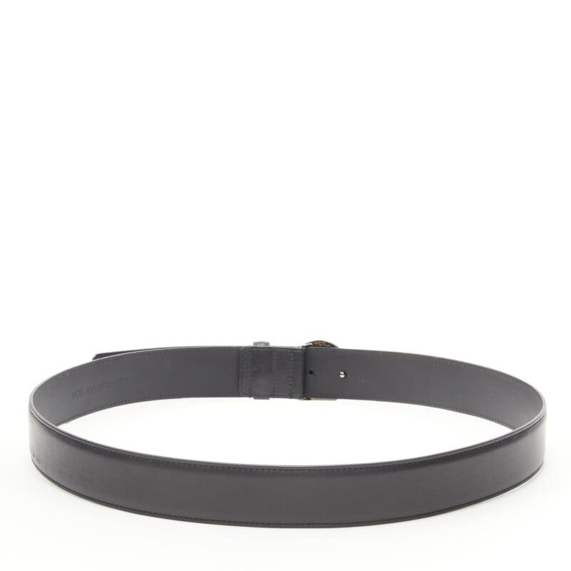 Versace new VERSACE Medusa Medallion Coin silver buckle black leather belt 115cm 44-48" Size ONE SIZE - 4 Thumbnail