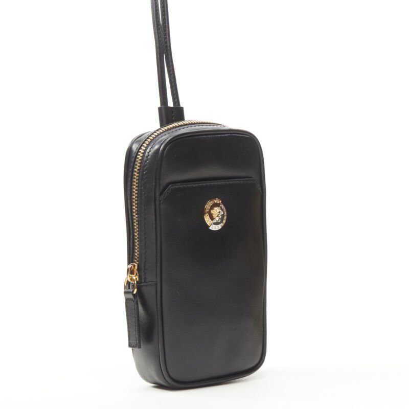 Versace new VERSACE Clash Demi Medusa gold silver split black leather neck crossbody bag Size ONE SIZE - 4 Thumbnail