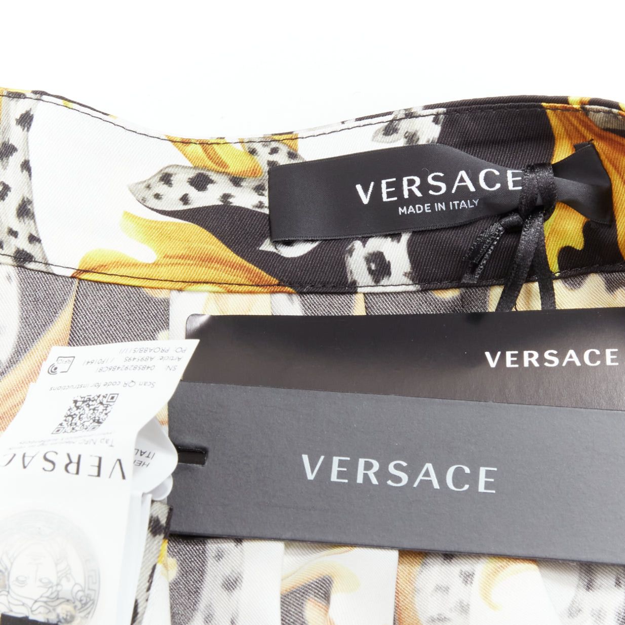 Versace VERSACE Barocco Acanthus black gold print pleated high slit skirt IT36 XS Size 24" / US 00 / IT 34 - 8 Thumbnail