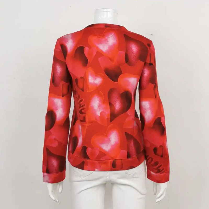 Valentino Valentino Red Cotton Sweatshirt for Women 0089 Size S / US 4 / IT 40 - 2 Thumbnail