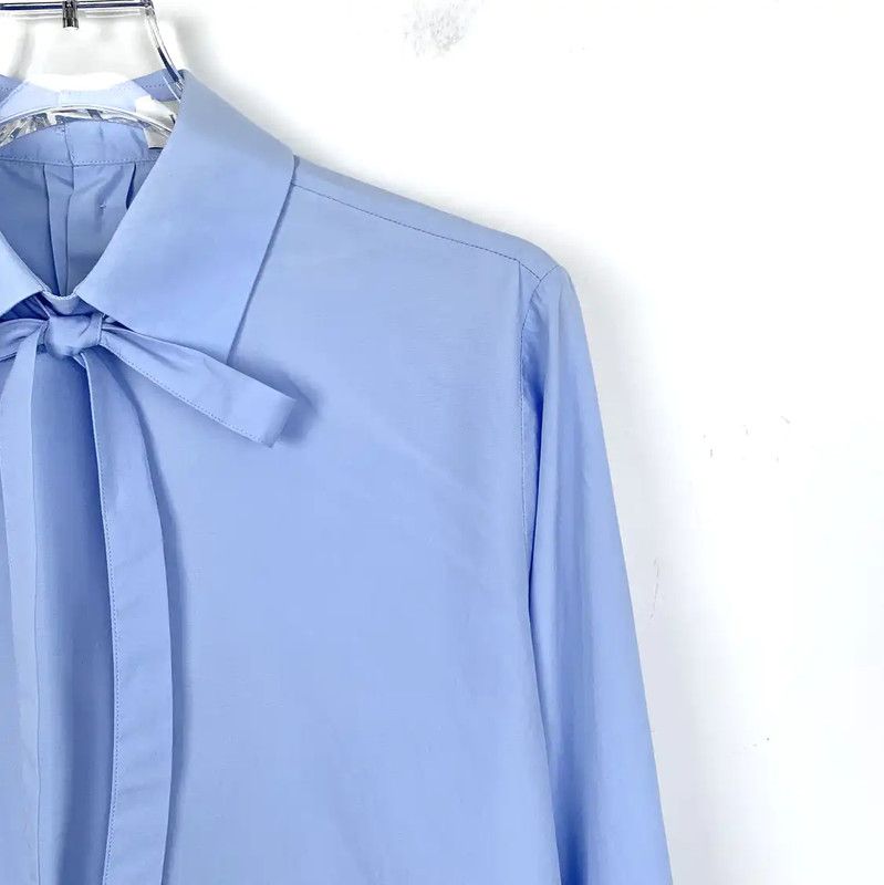 Valentino Valentino Women's Blue Cotton Shirt 0089 Size S / US 4 / IT 40 - 3 Thumbnail