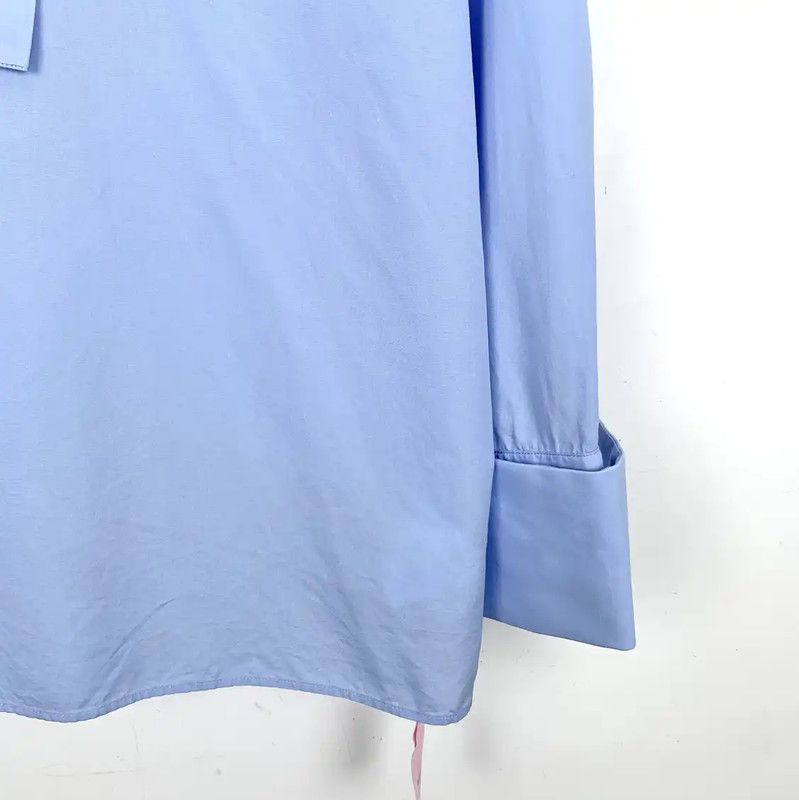 Valentino Valentino Women's Blue Cotton Shirt 0089 Size S / US 4 / IT 40 - 4 Thumbnail