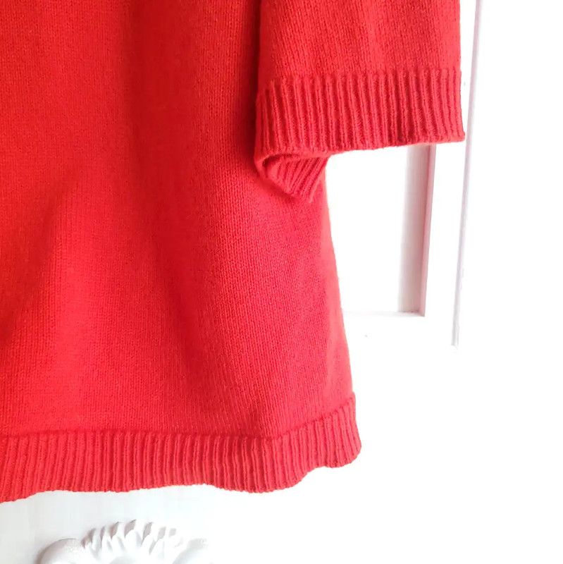 Valentino Valentino Red Cashmere Short Sleeve Sweater 0089 Size L / US 10 / IT 46 - 2 Thumbnail