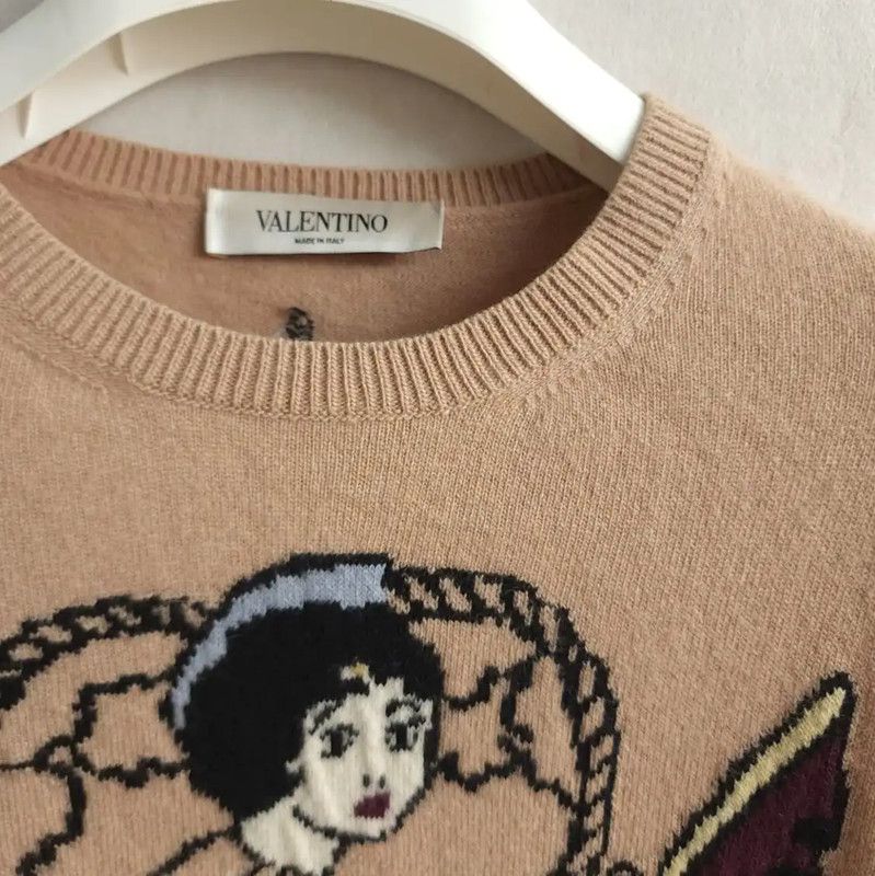 Valentino Valentino Women's Khaki Wool Printed Sweater 0089 Size M / US 6-8 / IT 42-44 - 7 Thumbnail