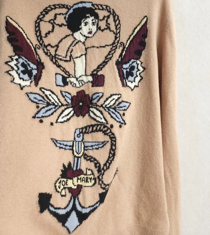 Valentino Valentino Women's Khaki Wool Printed Sweater 0089 Size M / US 6-8 / IT 42-44 - 4 Thumbnail