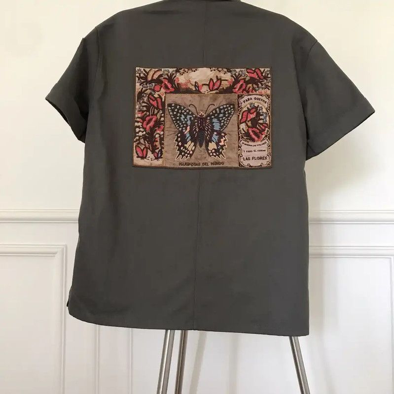 Valentino Valentino Military Green Embroidered Short Sleeve Shirt 0089 Size M / US 6-8 / IT 42-44 - 3 Thumbnail
