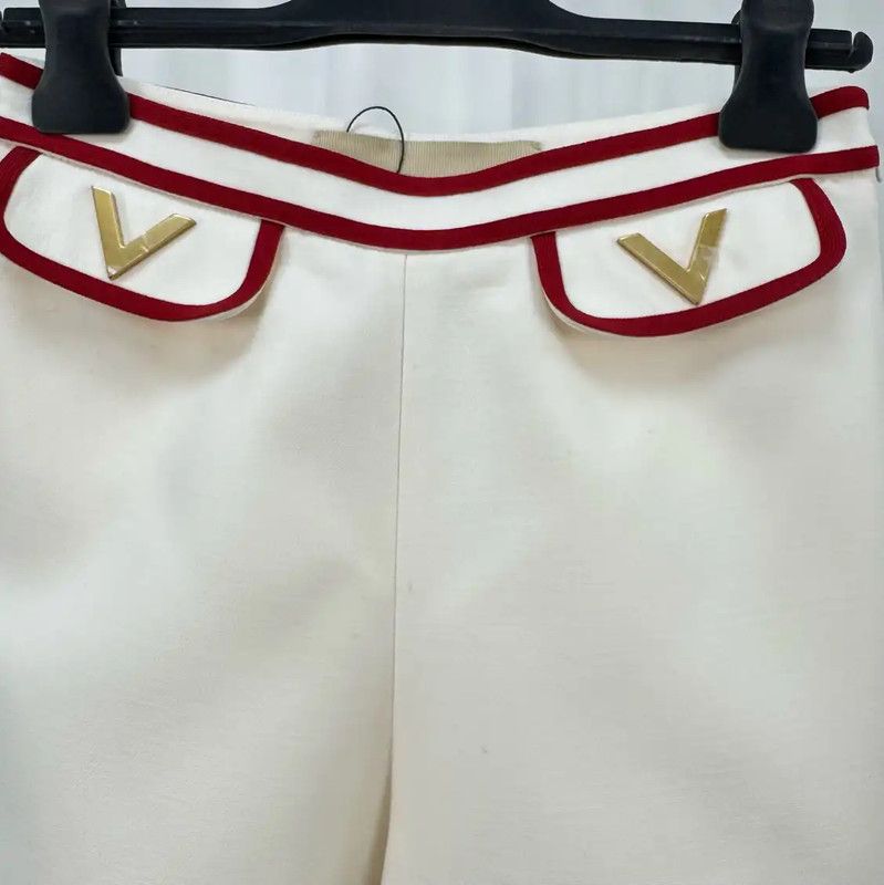 Valentino Valentino Summer White Wool Logo Shorts 0089 Size 27" / US 4 / IT 40 - 3 Thumbnail