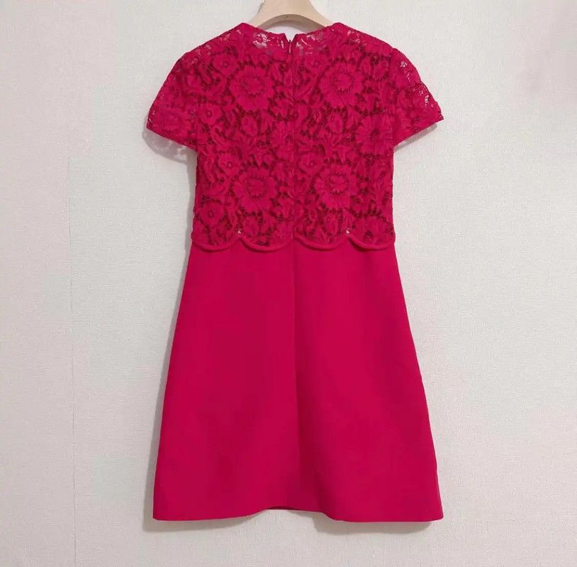 Valentino Valentino Summer Pink Lace Dress 0089 Size S / US 4 / IT 40 - 2 Thumbnail