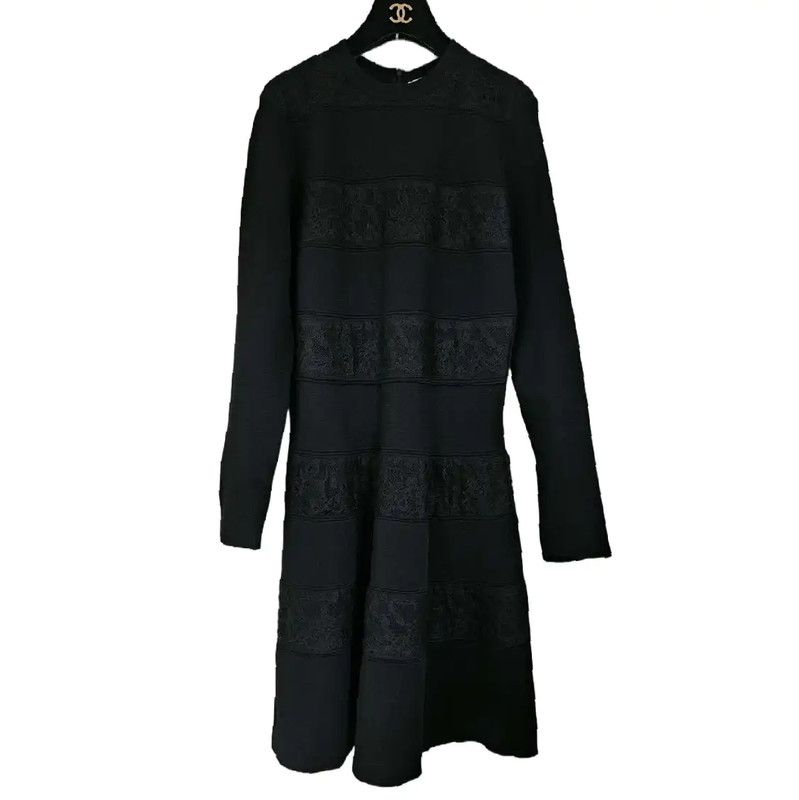 Valentino Valentino Black Long Sleeve Dot Dress 0089 Size S / US 4 / IT 40 - 2 Thumbnail